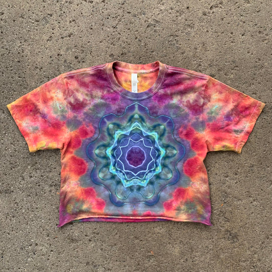 "RAINBOW RONSTAR" XS Ice Dyed Crop Top