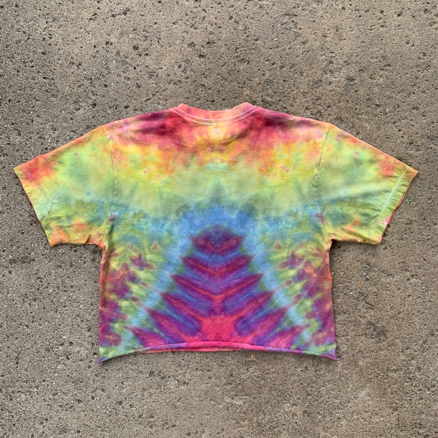 "RAINBOW RONSTAR" XS Ice Dyed Crop Top