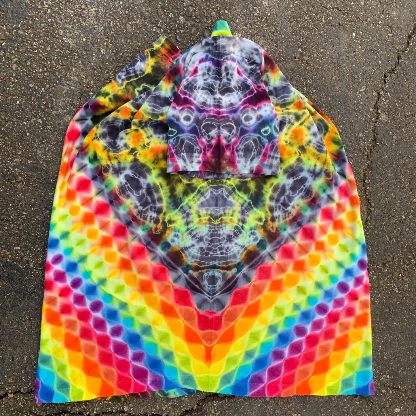 "RAINBOW ROAD" Small Unisex Tie Dye T-Shirt