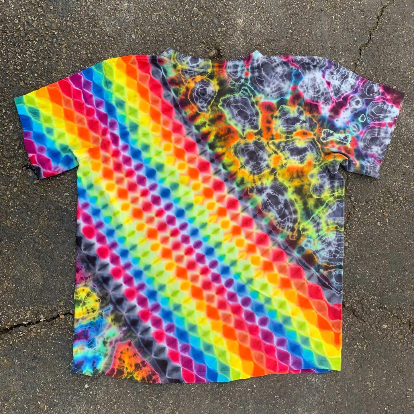 "RAINBOW ROAD" Small Unisex Tie Dye T-Shirt