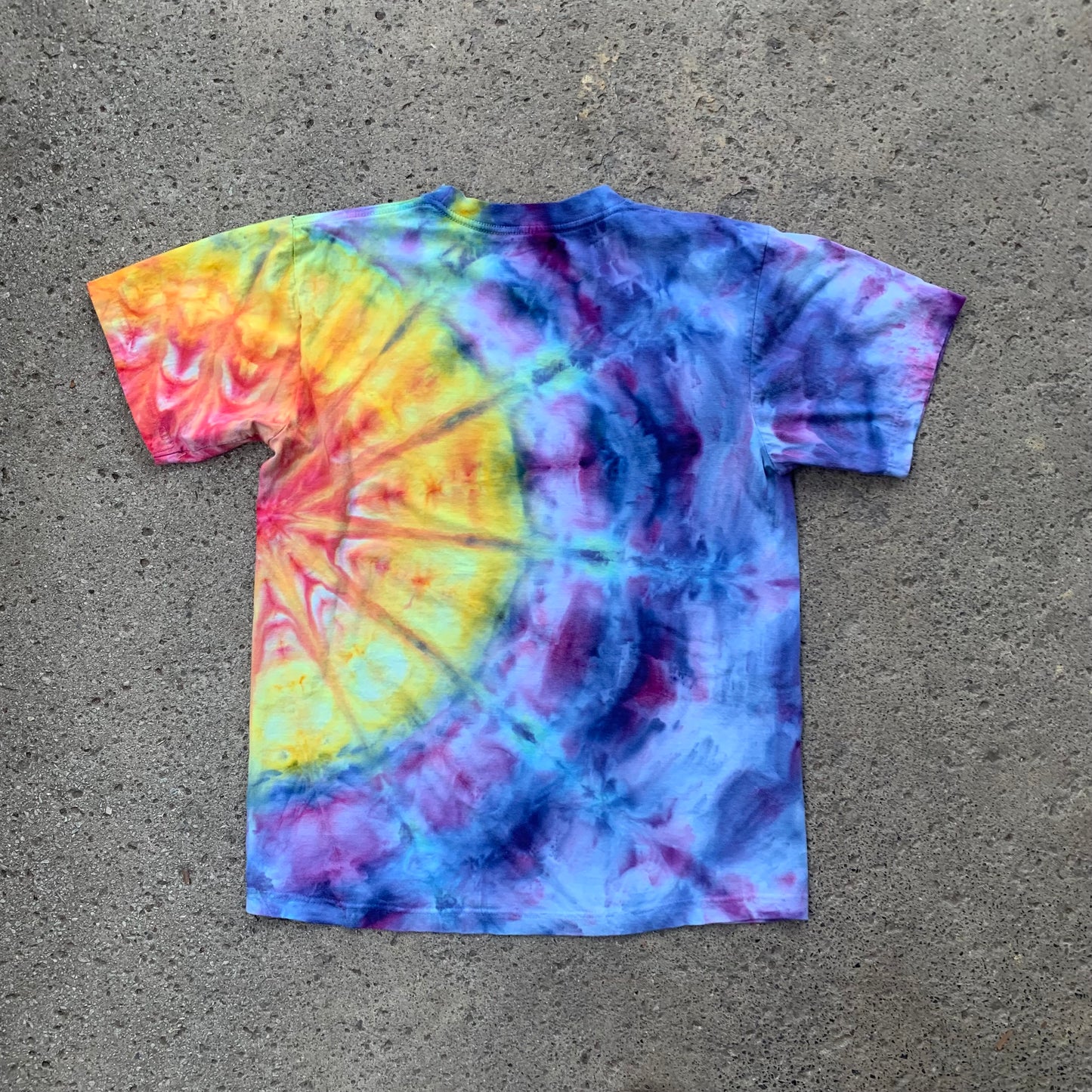 "RAINBOW FAN FOLD #1" Medium Ice Dyed T-Shirt