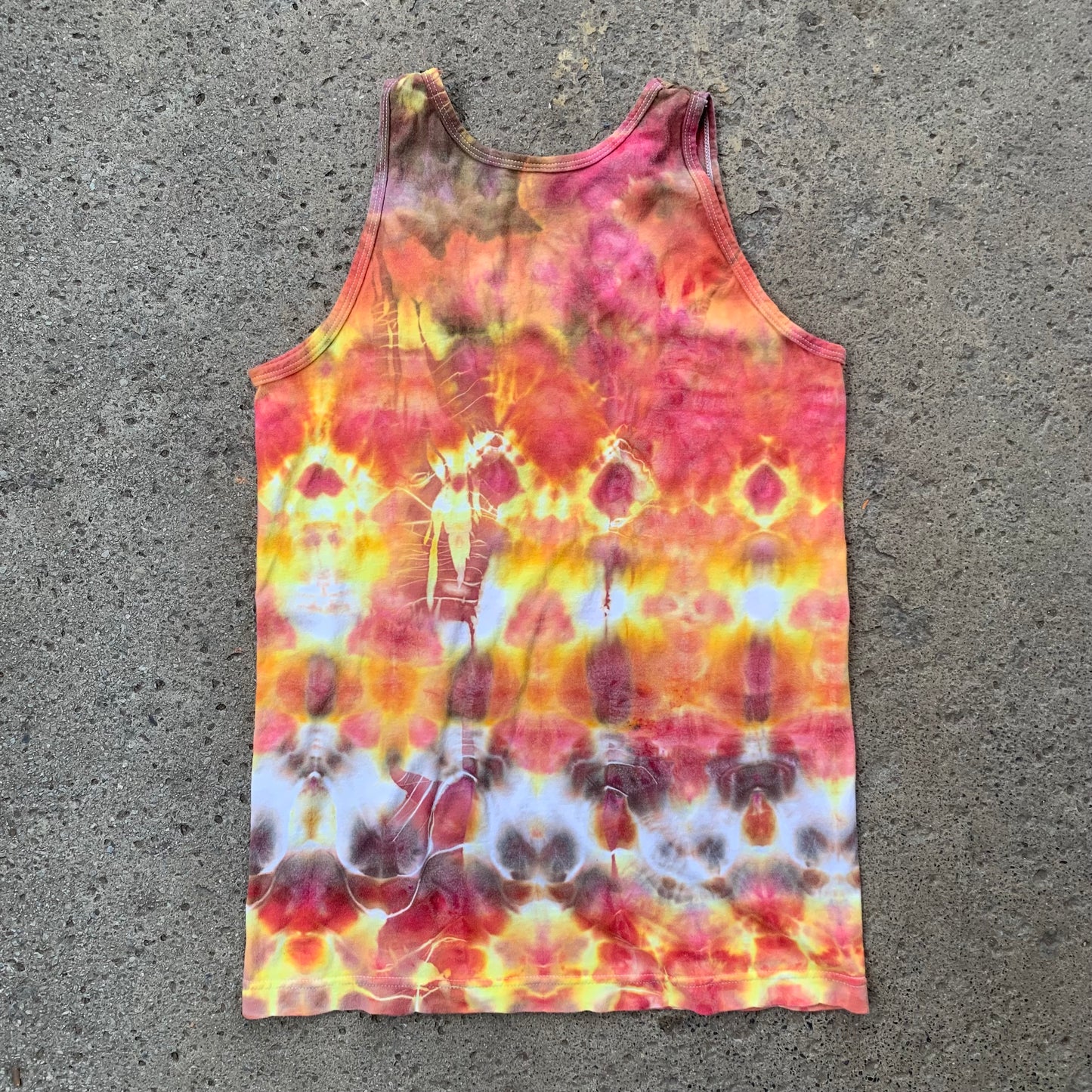 "FIRE TESSELATIONS" Small Ice Dyed Tank Top