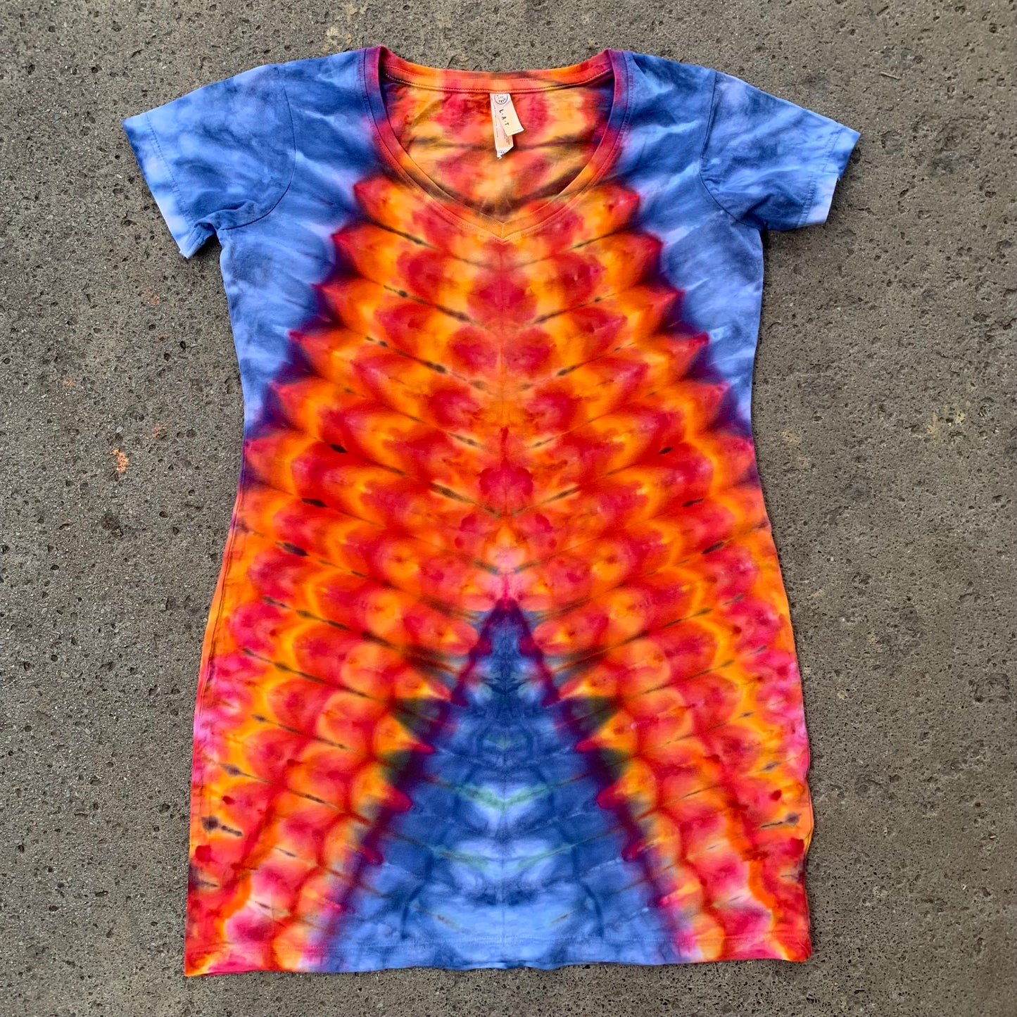 "FIRE DANCER" Small/Medium V Neck T-Shirt Dress