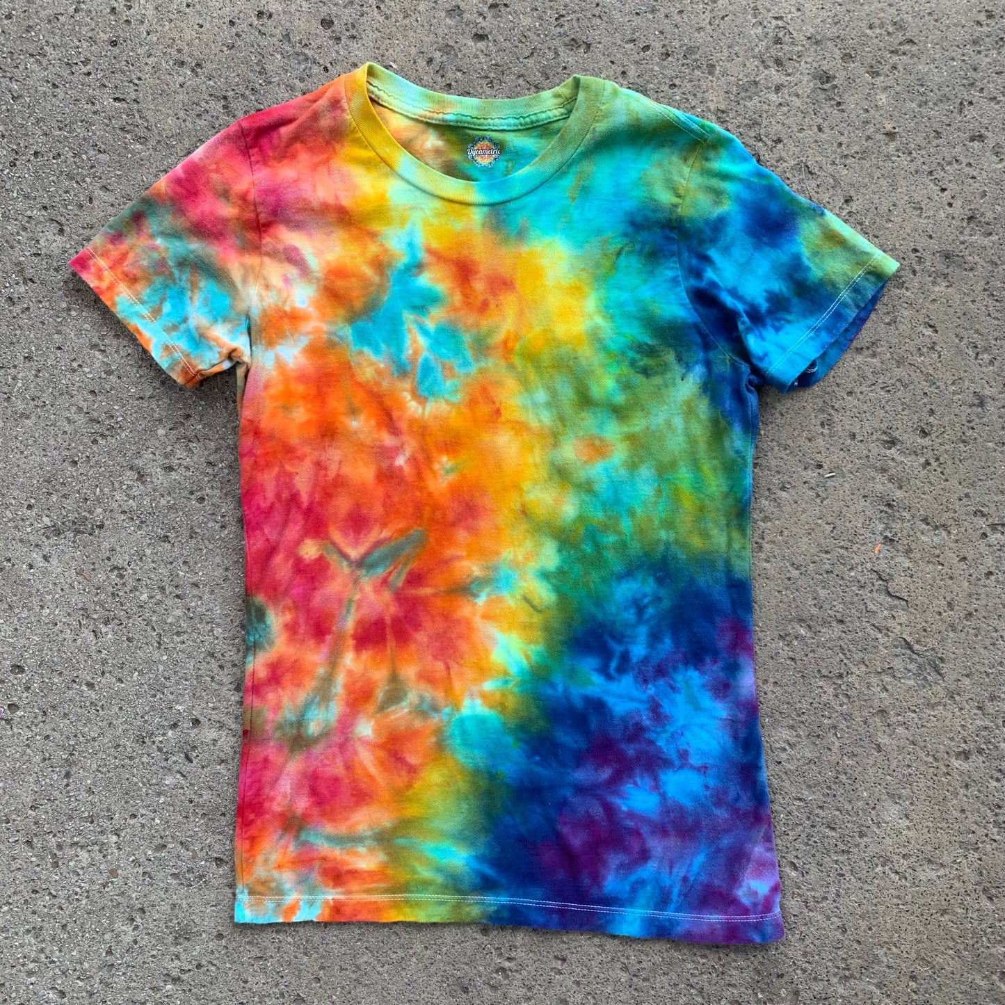 "RAINBOW FLOW" Medium Women's Ice Dyed T-Shirt