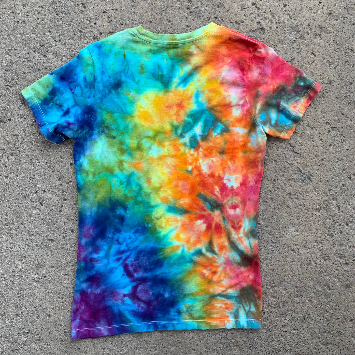 "RAINBOW FLOW" Medium Women's Ice Dyed T-Shirt