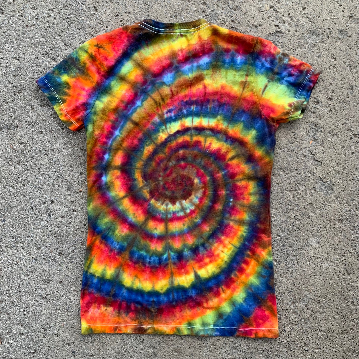 "EARTHY RAINBOW" Small Women's Ice Dyed T-Shirt