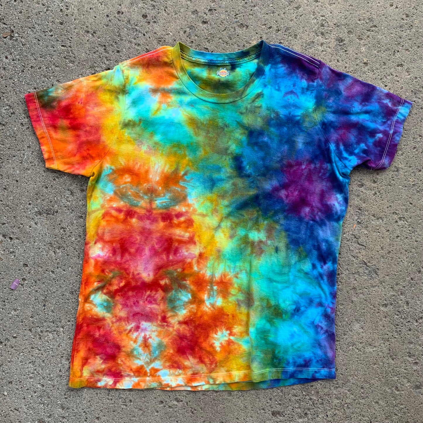 "RAINBOW FLOW #2" XXL Women's Ice Dyed T-Shirt