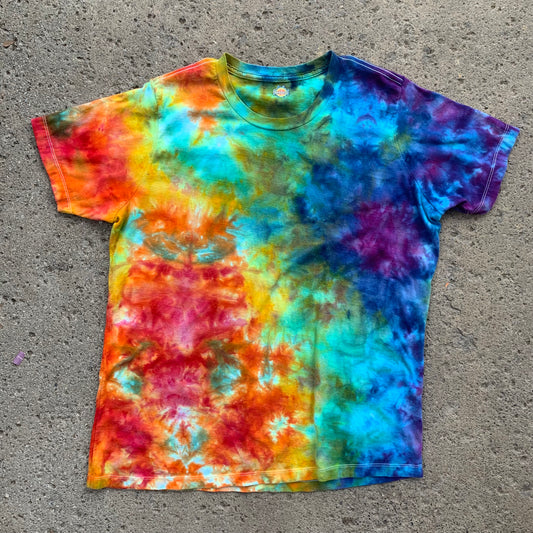 "RAINBOW FLOW #2" XXL Women's Ice Dyed T-Shirt