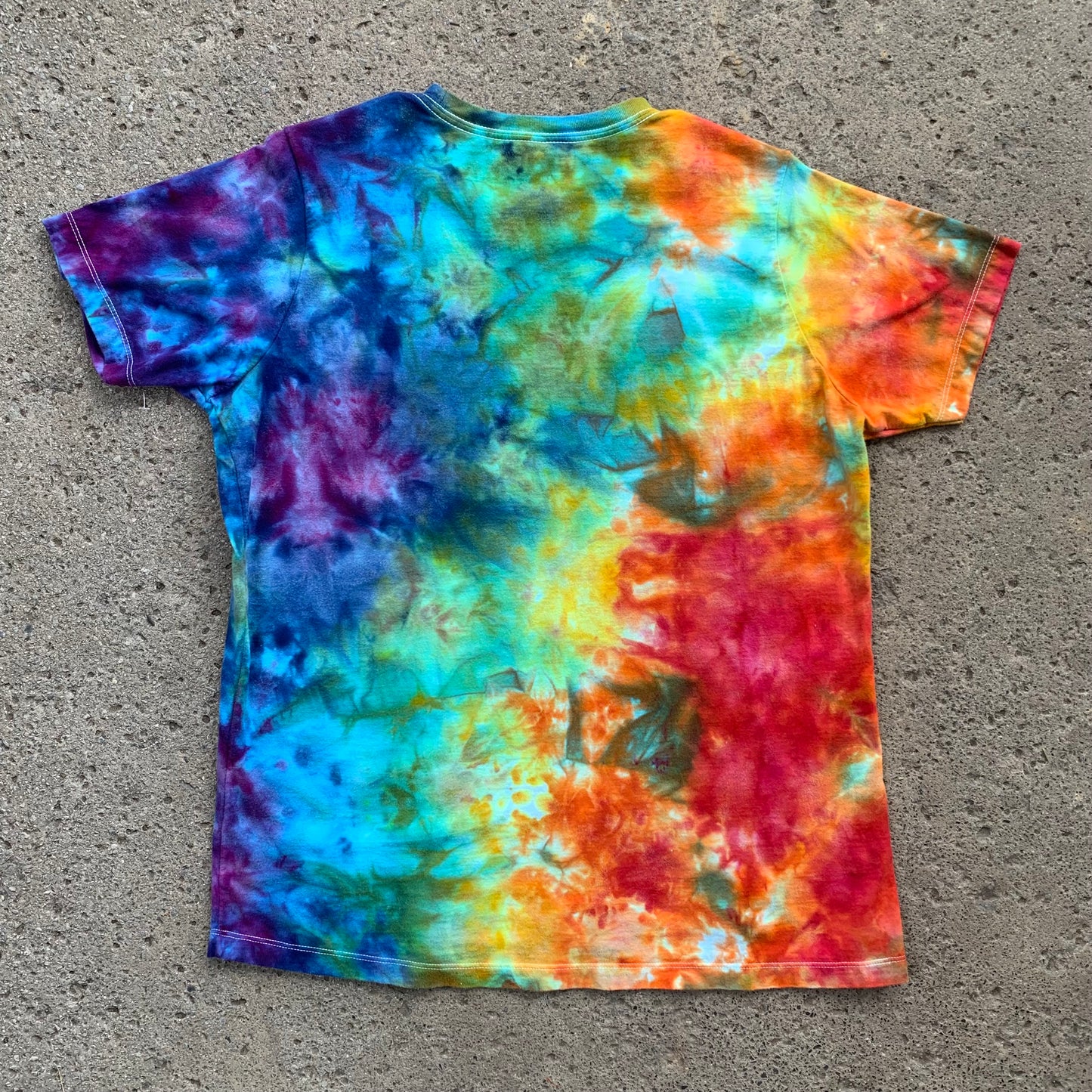 "RAINBOW FLOW #2" XXL Women's Ice Dyed T-Shirt