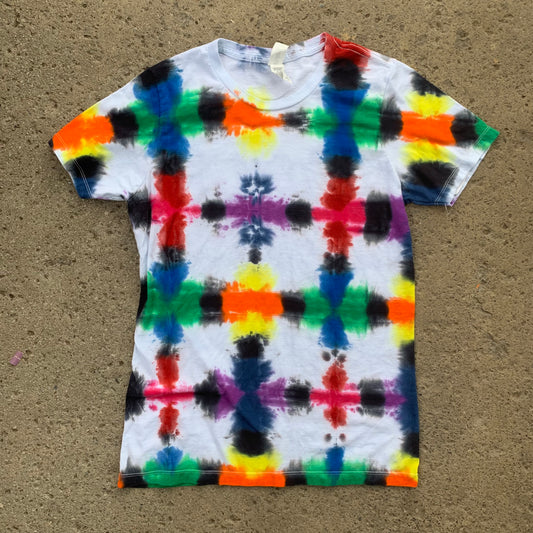 "RAINBOW SHIBORI" Large Women's Tie Dye T-Shirt