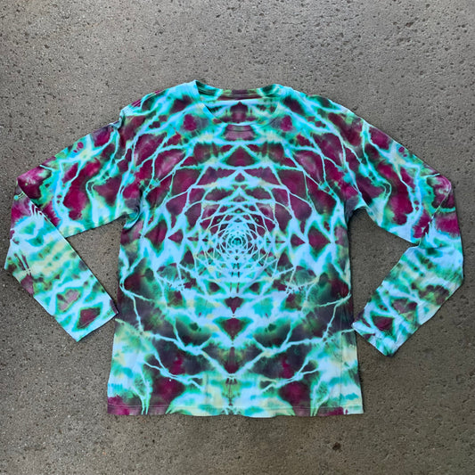 "REENTRY" Large Ice Dyed Long Sleeve T-Shirt