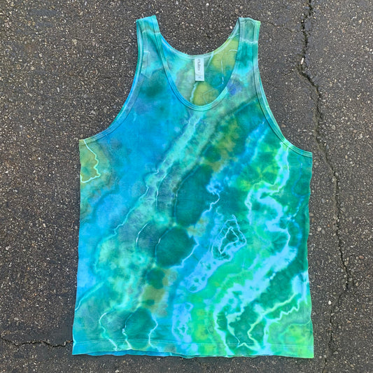 "INLAND SEAS #1" XL Ice Dyed Unisex Tank Top