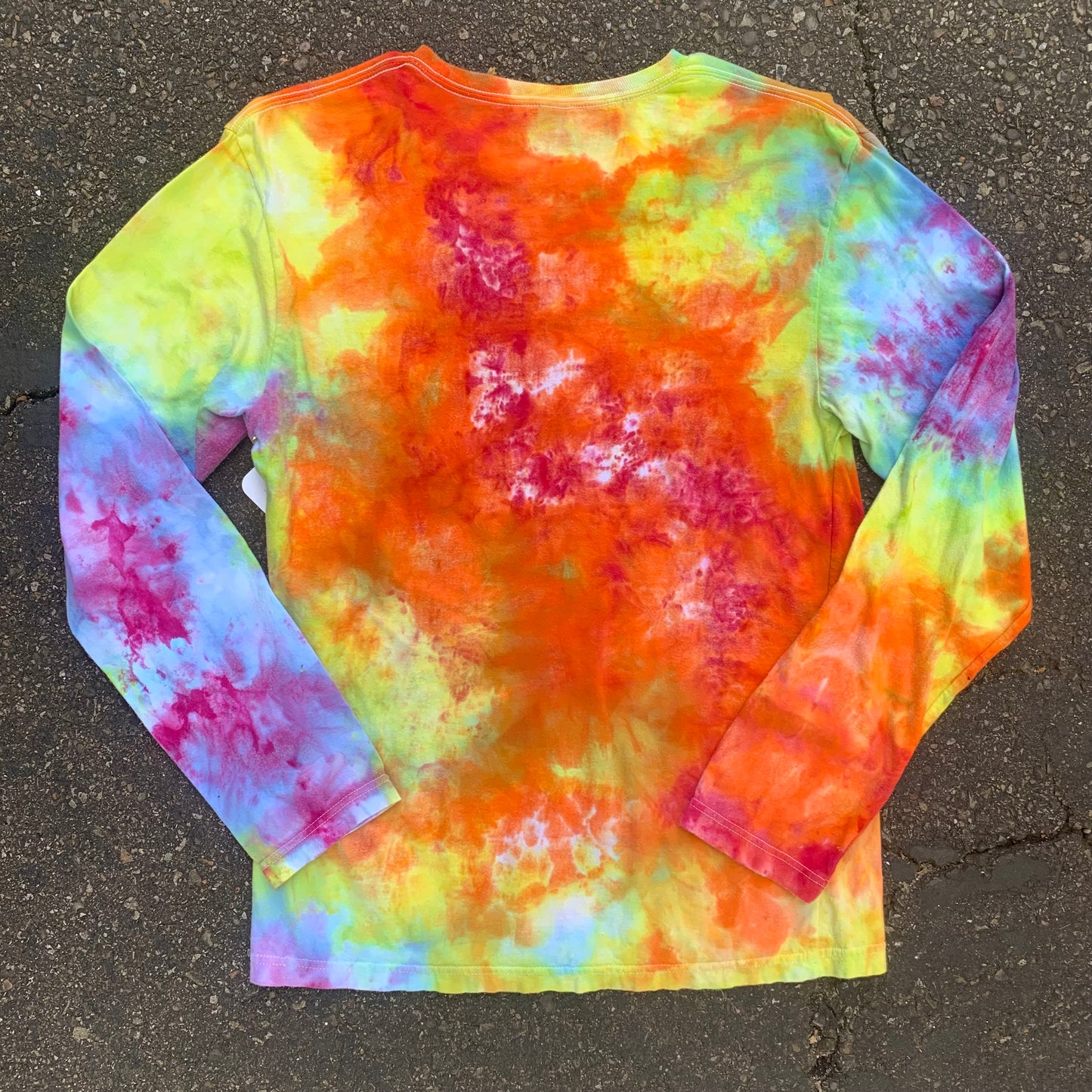 "RAINBOW FLOW #3" Large Ice Dyed Long Sleeve T-Shirt