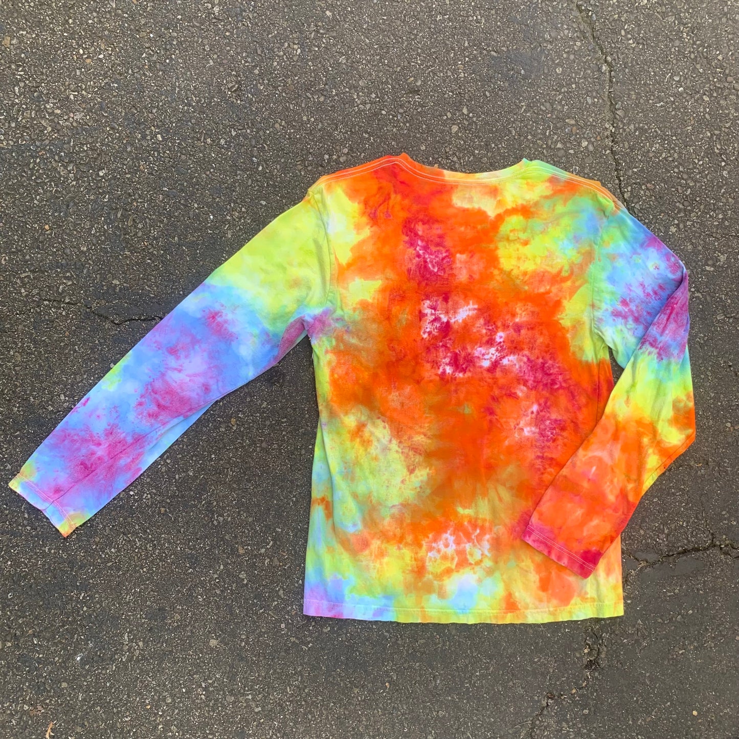 "RAINBOW FLOW #3" Large Ice Dyed Long Sleeve T-Shirt