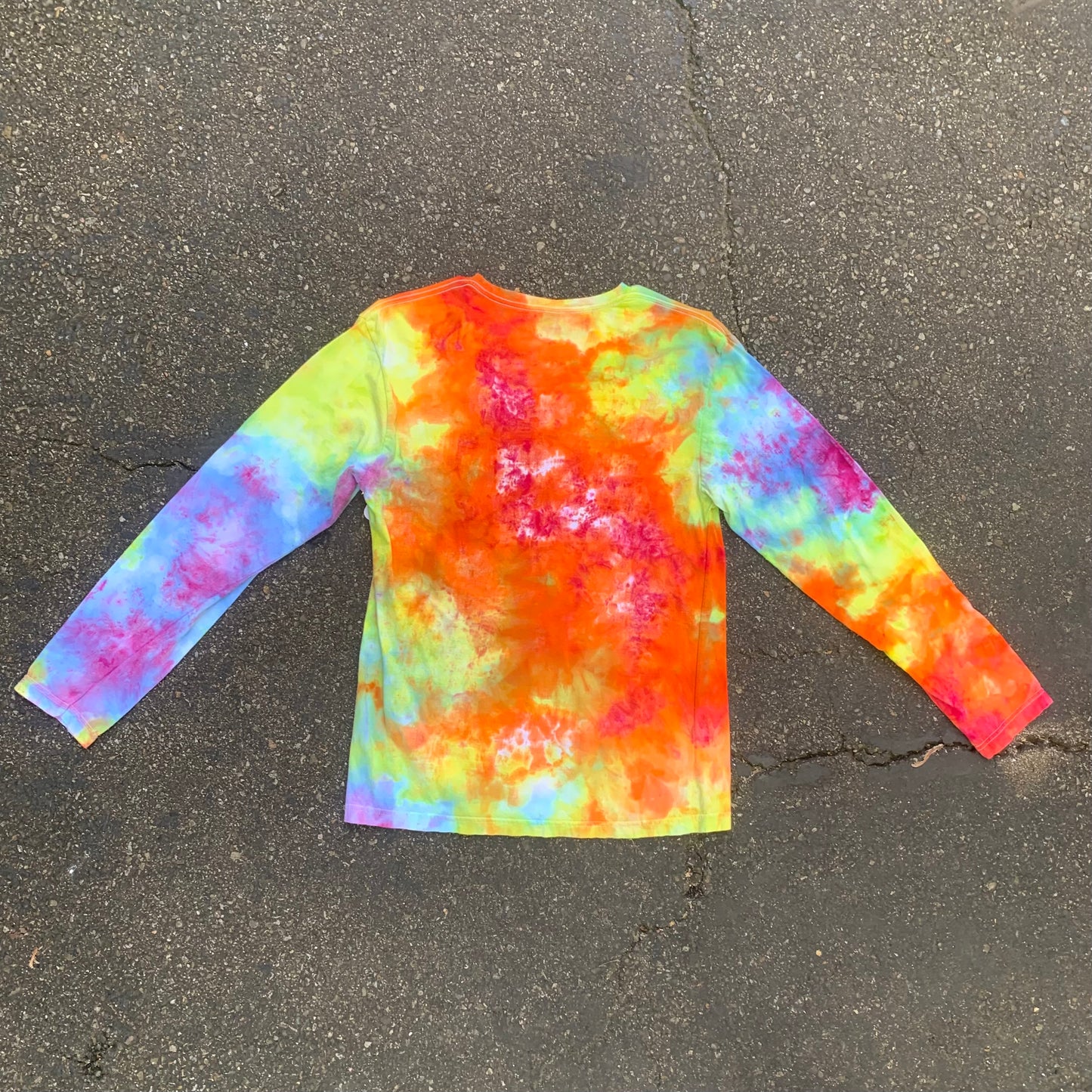 "RAINBOW FLOW #3" Large Ice Dyed Long Sleeve T-Shirt